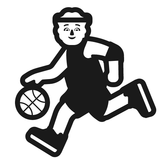 Person bouncing ball icon, solid style, from Fluent Emoji High Contrast