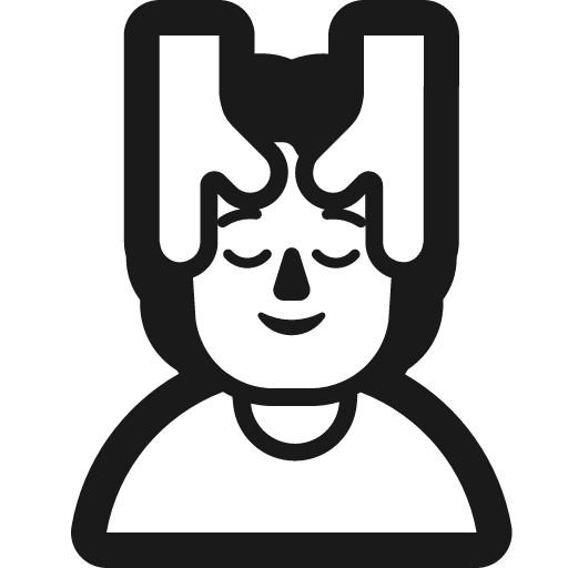 Person getting massage icon, solid style, from Fluent Emoji High Contrast