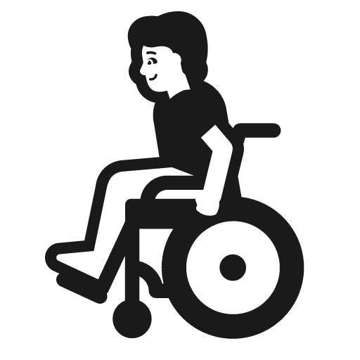 Person in manual wheelchair icon, solid style, from Fluent Emoji High Contrast