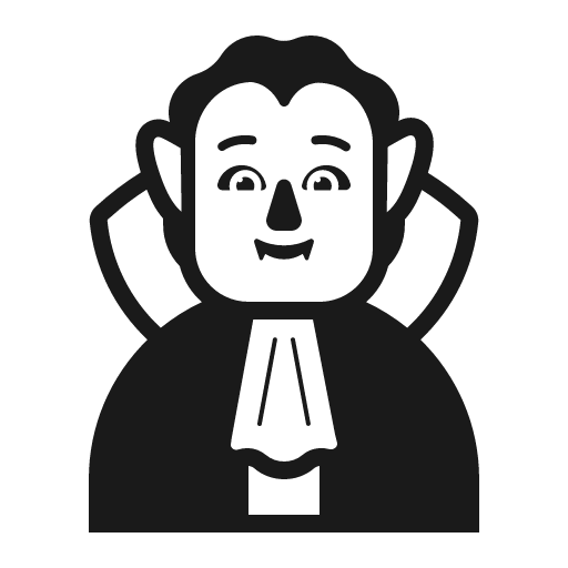 Person vampire icon, solid style, from Fluent Emoji High Contrast