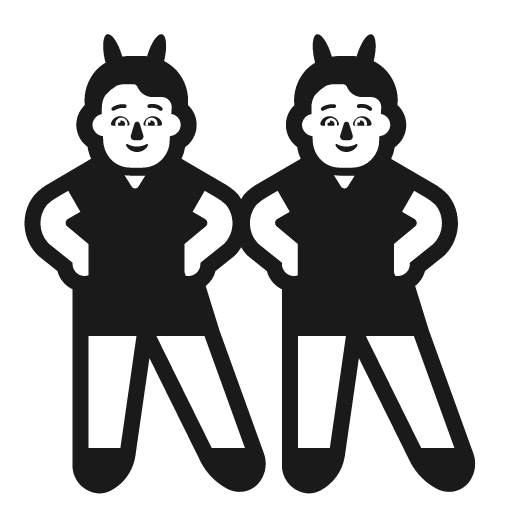 Person with bunny ears icon, solid style, from Fluent Emoji High Contrast