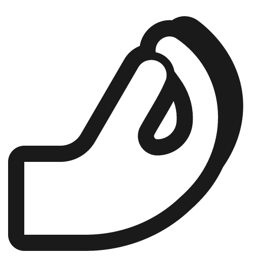 Pinched fingers icon, solid style, from Fluent Emoji High Contrast