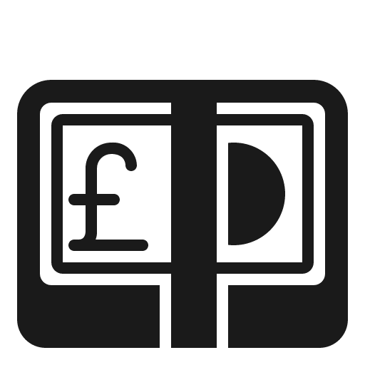 Pound banknote icon, solid style, from Fluent Emoji High Contrast