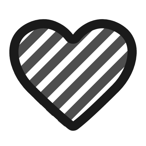 Purple heart icon, line style, from Fluent Emoji High Contrast