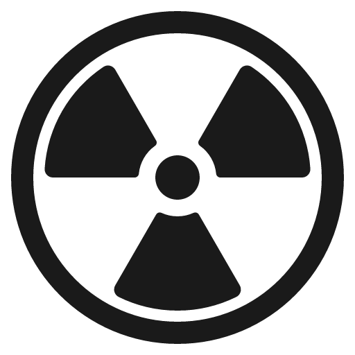 Radioactive icon, solid style, from Fluent Emoji High Contrast