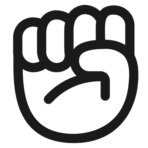 Raised fist icon, solid style, from Fluent Emoji High Contrast