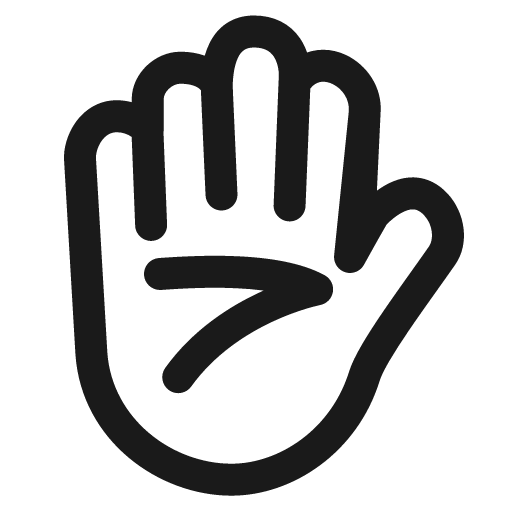 Raised hand icon, solid style, from Fluent Emoji High Contrast