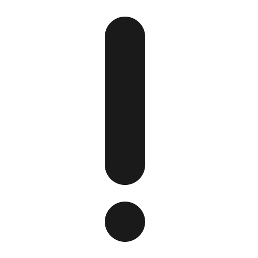 Red exclamation mark icon, solid style, from Fluent Emoji High Contrast