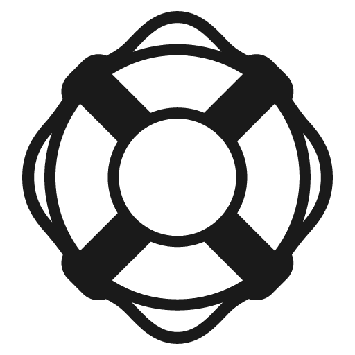 Ring buoy icon, solid style, from Fluent Emoji High Contrast