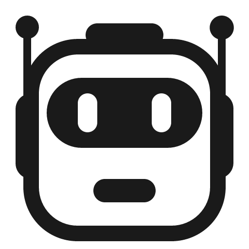 Robot icon, solid style, from Fluent Emoji High Contrast