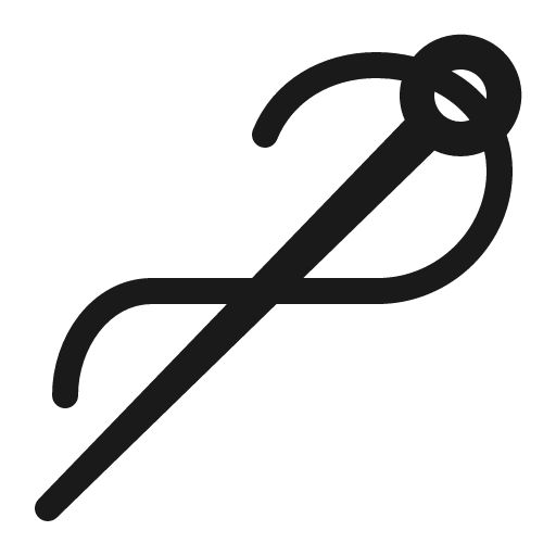 Sewing needle icon, solid style, from Fluent Emoji High Contrast