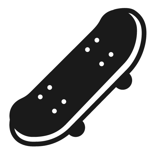 Skateboard icon, solid style, from Fluent Emoji High Contrast