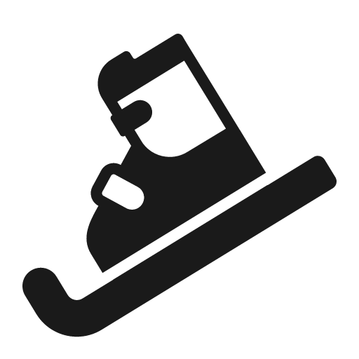 Skis icon, solid style, from Fluent Emoji High Contrast