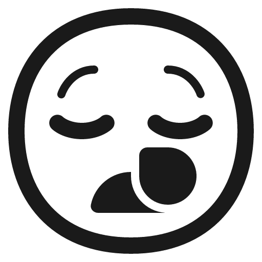 Sleepy face icon, solid style, from Fluent Emoji High Contrast