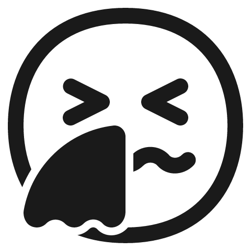 Sneezing face icon, solid style, from Fluent Emoji High Contrast