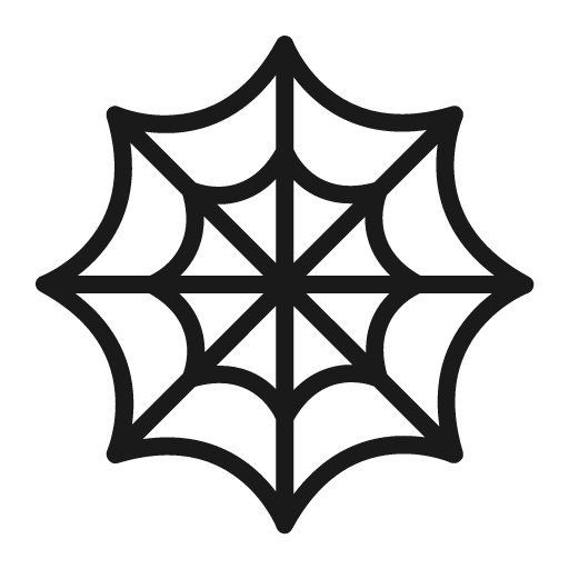 Spider web icon, solid style, from Fluent Emoji High Contrast
