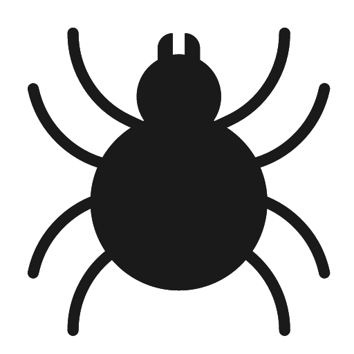 Spider icon, line style, from Fluent Emoji High Contrast