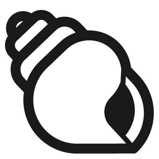 Spiral shell icon, solid style, from Fluent Emoji High Contrast