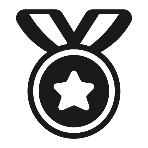 Sports medal icon, solid style, from Fluent Emoji High Contrast