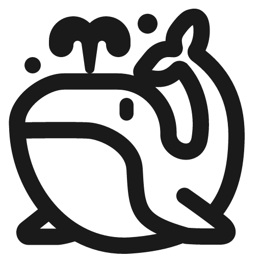 Spouting whale icon, solid style, from Fluent Emoji High Contrast