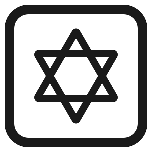 Star of david icon, solid style, from Fluent Emoji High Contrast