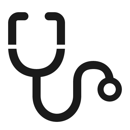 Stethoscope icon, solid style, from Fluent Emoji High Contrast