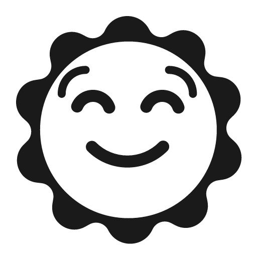 Sun with face icon, solid style, from Fluent Emoji High Contrast