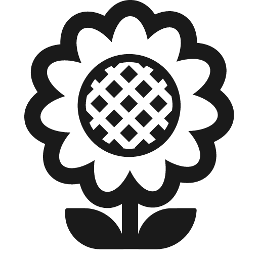Sunflower icon, solid style, from Fluent Emoji High Contrast
