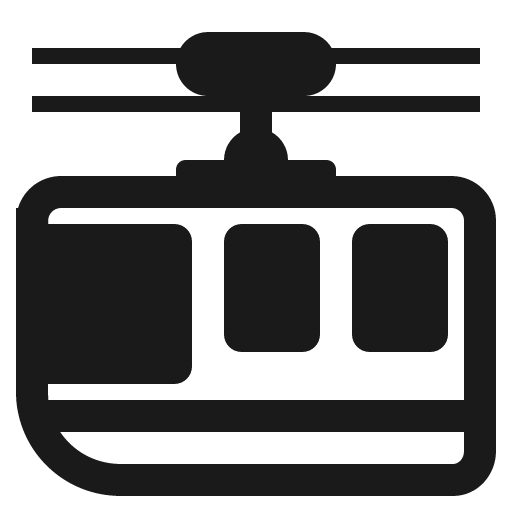 Suspension railway icon, solid style, from Fluent Emoji High Contrast