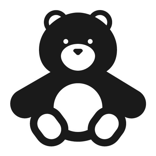 Teddy bear icon, solid style, from Fluent Emoji High Contrast