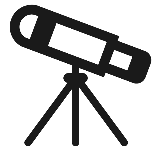 Telescope icon, solid style, from Fluent Emoji High Contrast