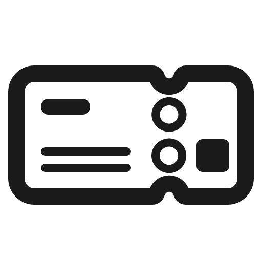Ticket icon, solid style, from Fluent Emoji High Contrast