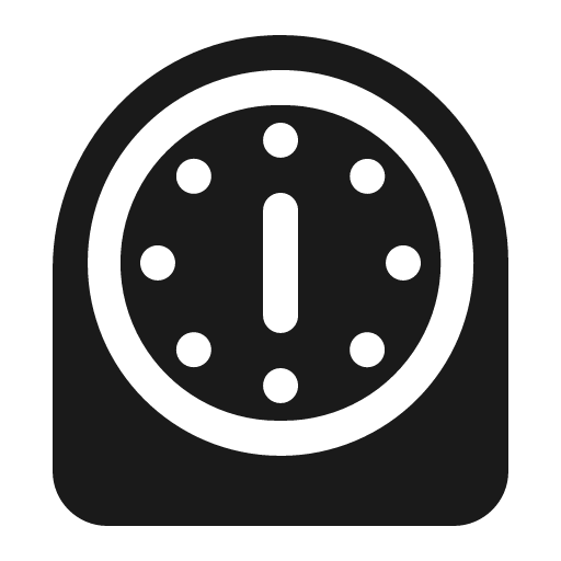 Timer clock icon, solid style, from Fluent Emoji High Contrast