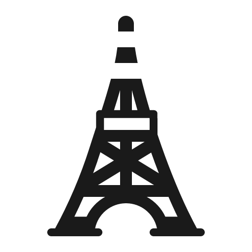 Tokyo tower icon, solid style, from Fluent Emoji High Contrast