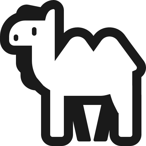 Two hump camel icon, solid style, from Fluent Emoji High Contrast