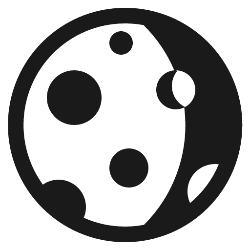 Waning gibbous moon icon, solid style, from Fluent Emoji High Contrast