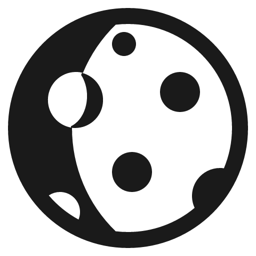Waxing gibbous moon icon, solid style, from Fluent Emoji High Contrast