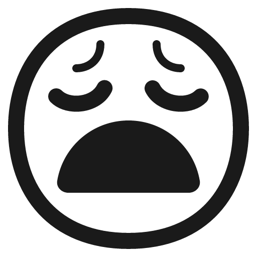 Weary face icon, solid style, from Fluent Emoji High Contrast