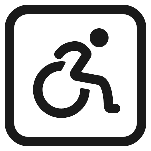 Wheelchair symbol icon, solid style, from Fluent Emoji High Contrast