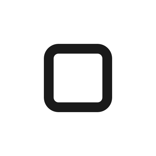 White small square icon, solid style, from Fluent Emoji High Contrast