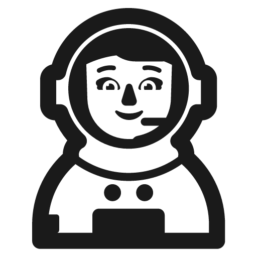 Woman astronaut icon, solid style, from Fluent Emoji High Contrast