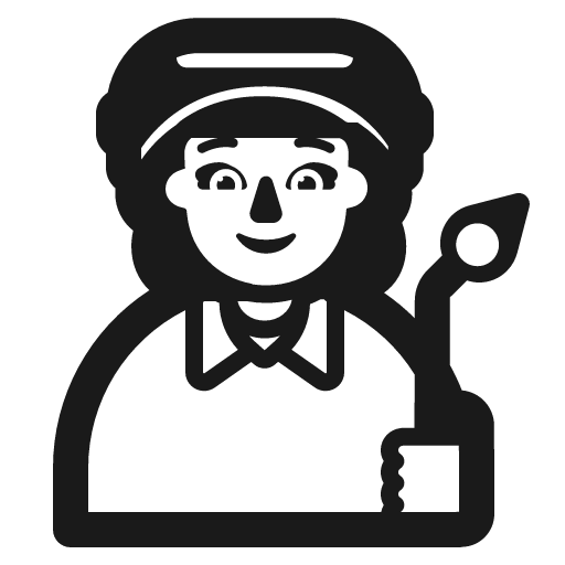 Woman factory worker icon, solid style, from Fluent Emoji High Contrast