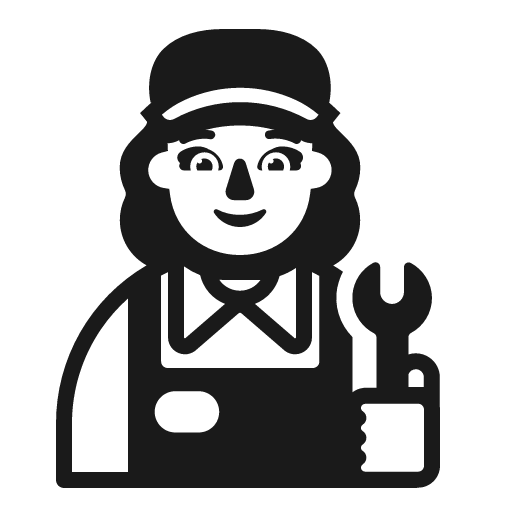 Woman mechanic icon, solid style, from Fluent Emoji High Contrast