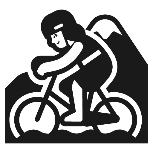 Woman mountain biking icon, solid style, from Fluent Emoji High Contrast