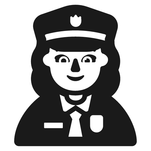 Woman police officer icon, solid style, from Fluent Emoji High Contrast