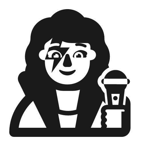 Woman singer icon, solid style, from Fluent Emoji High Contrast