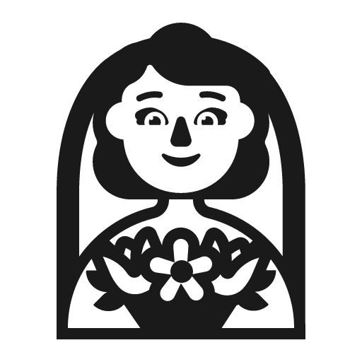 Woman with veil icon, solid style, from Fluent Emoji High Contrast