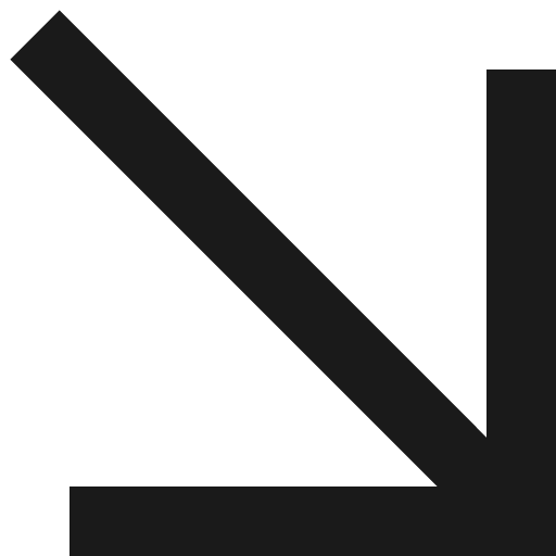 Arrow down right 8 icon, solid style, from Fluent UI MDL2