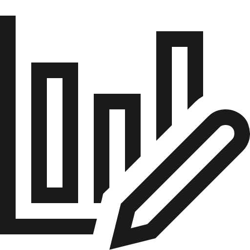 Bar chart vertical edit icon, solid style, from Fluent UI MDL2