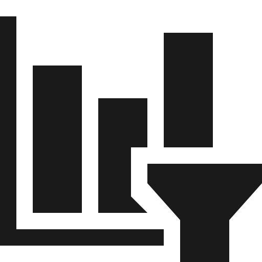 Bar chart vertical filter solid icon, filled style, from Fluent UI MDL2